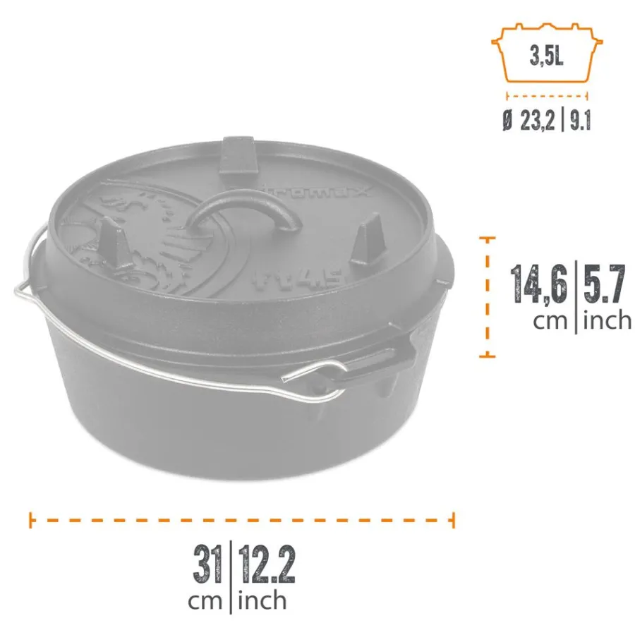 Outlet BBQPit Bundle 3 - small Dutch Oven and ring cleaner Dutch Oven