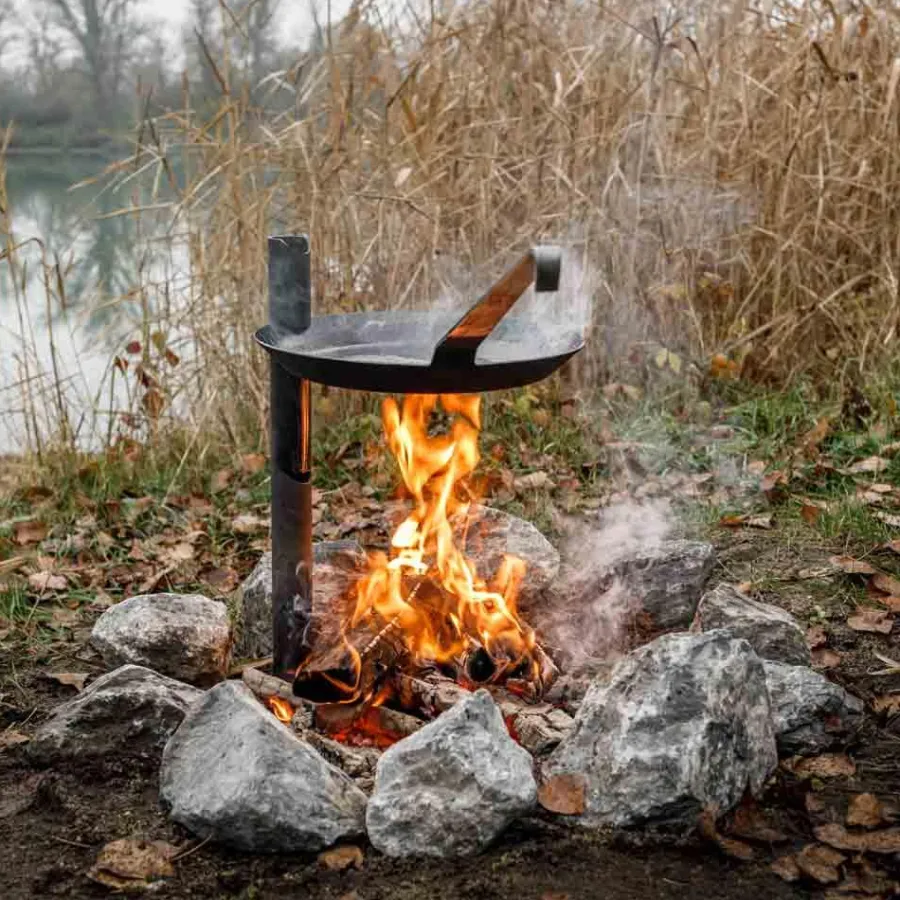 campfire_holder_wrought_iron_pans_5.webp Clearance Campfire holder wrought iron pans Campfire Utensils | Pans