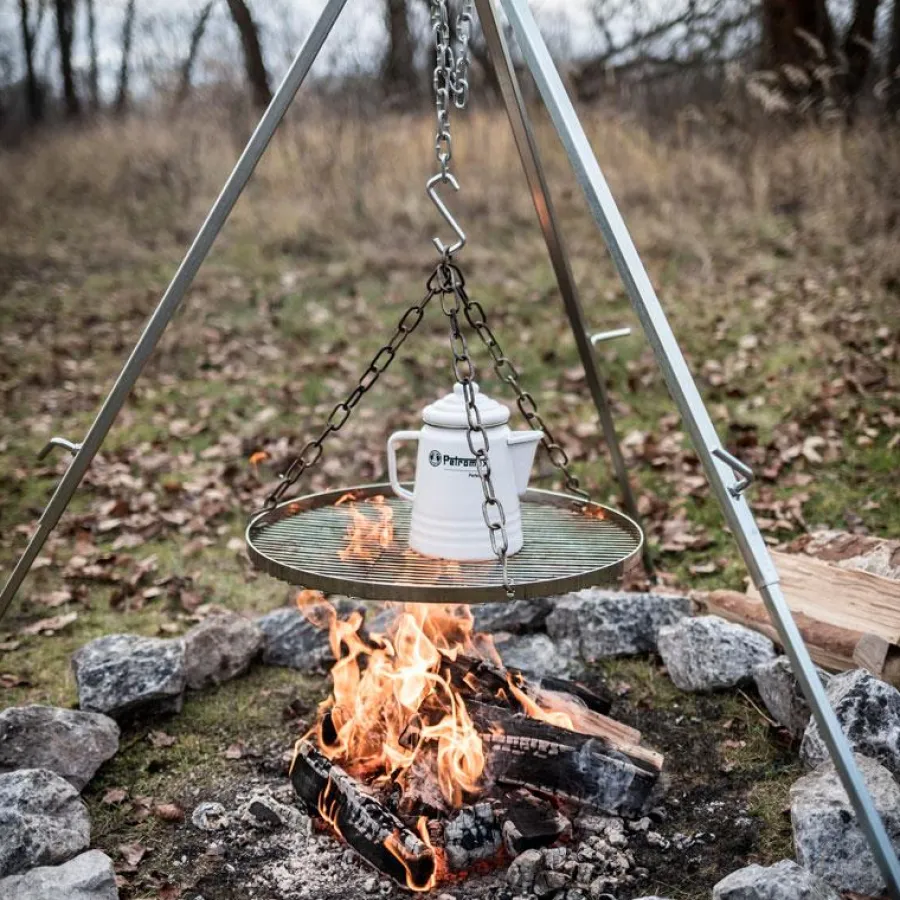 hanging_grate_tripod_3.webp Hot Hanging grate tripod Campfire Utensils | Grills